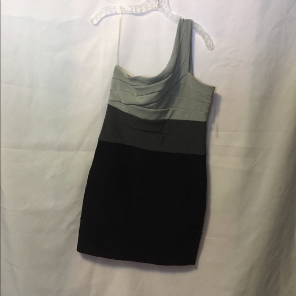 Fredericks gray black stretch block dress large - Picture 2 of 3